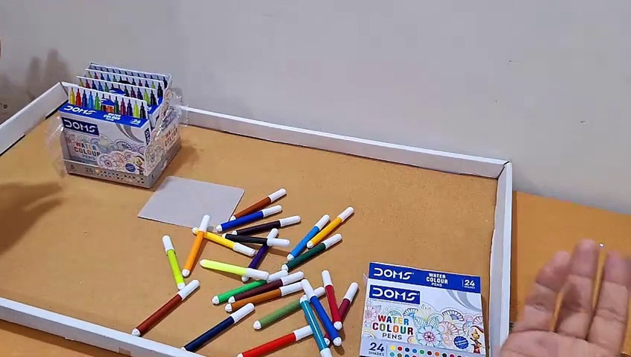 Unboxing and Review of Latest doms mini 24 Shades Sketch Pens for Drawing and Art Work