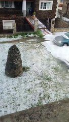 Una fuerte granizada cubre de pedrisco La Horra y sus cultivos