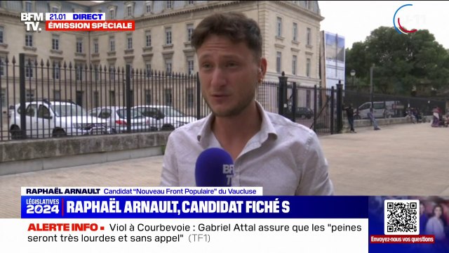 Je ne m'attendais pas à ce niveau de déversement de haine : Raphaël Arnault, porte-parole de la Jeune Garde antifasciste, réagit aux réactions provoquées par son investiture dans le Vaucluse