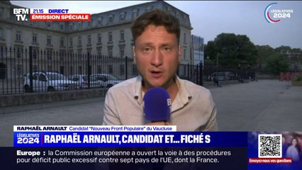 "Me qualifier comme étant dangereux et violent est gravissime", assure Raphaël Arnault (candidat "Nouveau Front populaire" du Vaucluse et porte-parole de la Jeune Garde antifasciste)