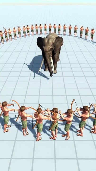 Dungeons 200 Archers vs Elephant giraffe