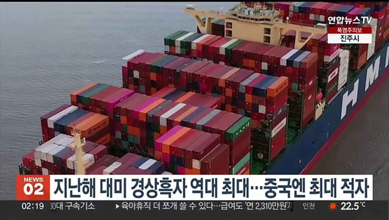 지난해 대미 경상수지 역대 최대…중국엔 최대 적자