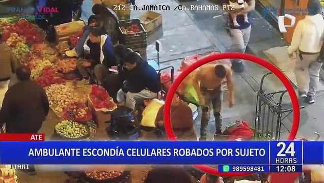 Robaba celulares de conductores y los escondía en puesto de mujer ambulante