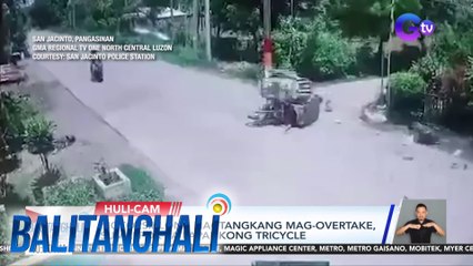 Motorsiklong nagtangkang mag-overtake, sumalpok sa papalikong tricycle | Balitanghali