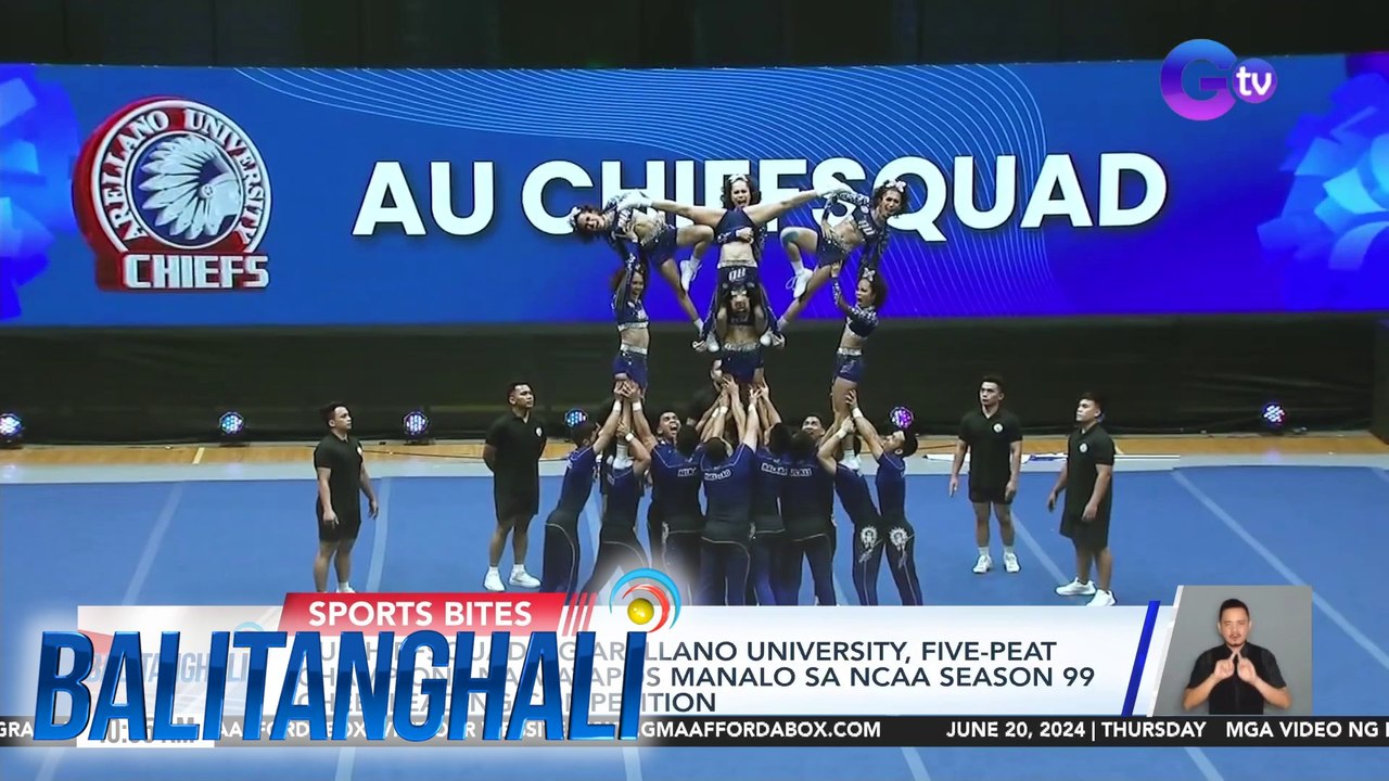 AU Chiefsquad ng Arellano University, five-feat champions na matapos manalo sa NCAA Season 99 Cheerleading Competition | Balitanghali