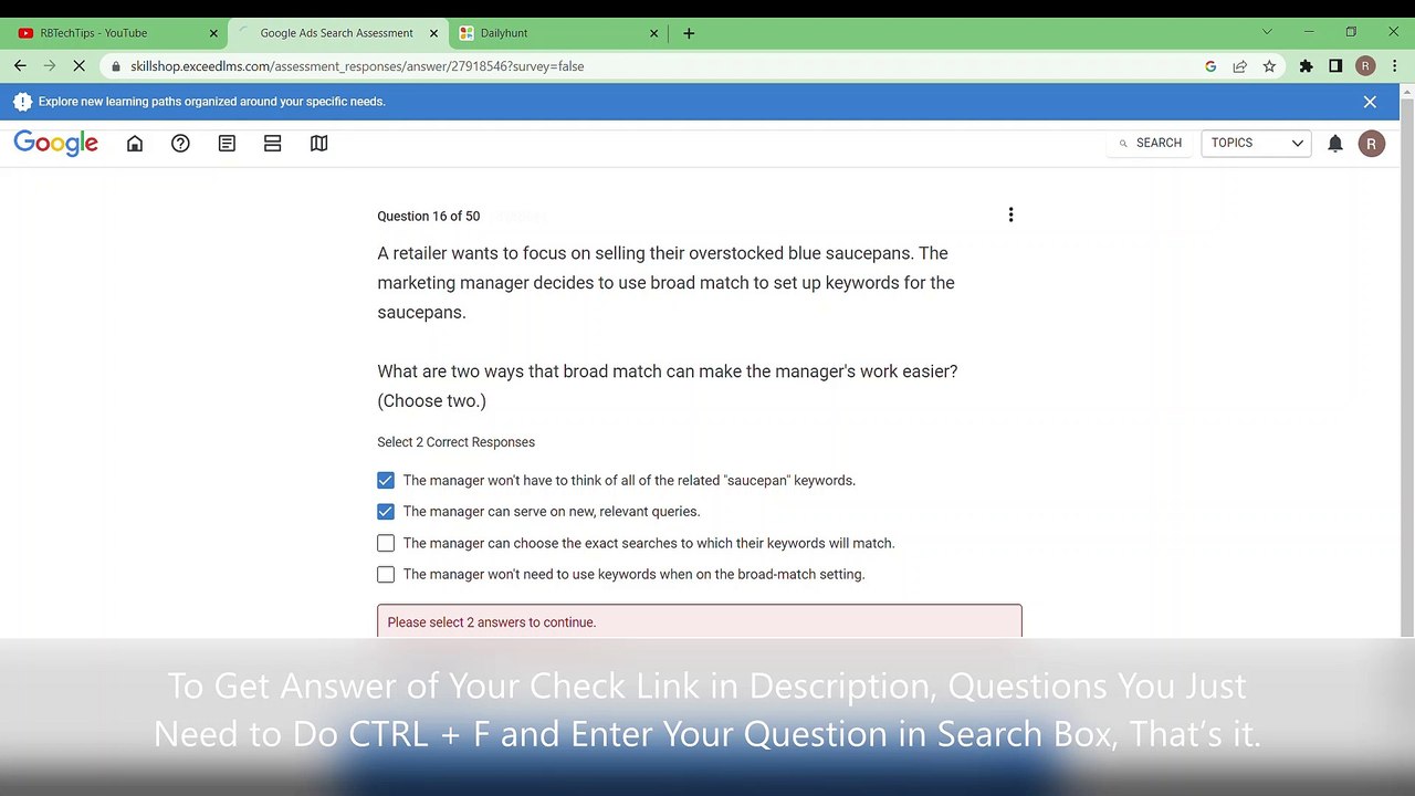 Google Ads Search Certification Answers December 2024