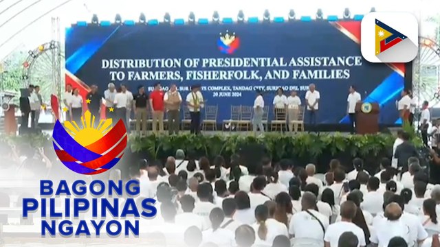 PBBM, namahagi ng iba't ibang tulong sa mga magsasaka, mangingisda, at mga pamilya sa Surigao del Sur