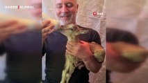 Erzincan'da bitkin halde buldu, yavru dağ keçisine bebeği gibi baktı