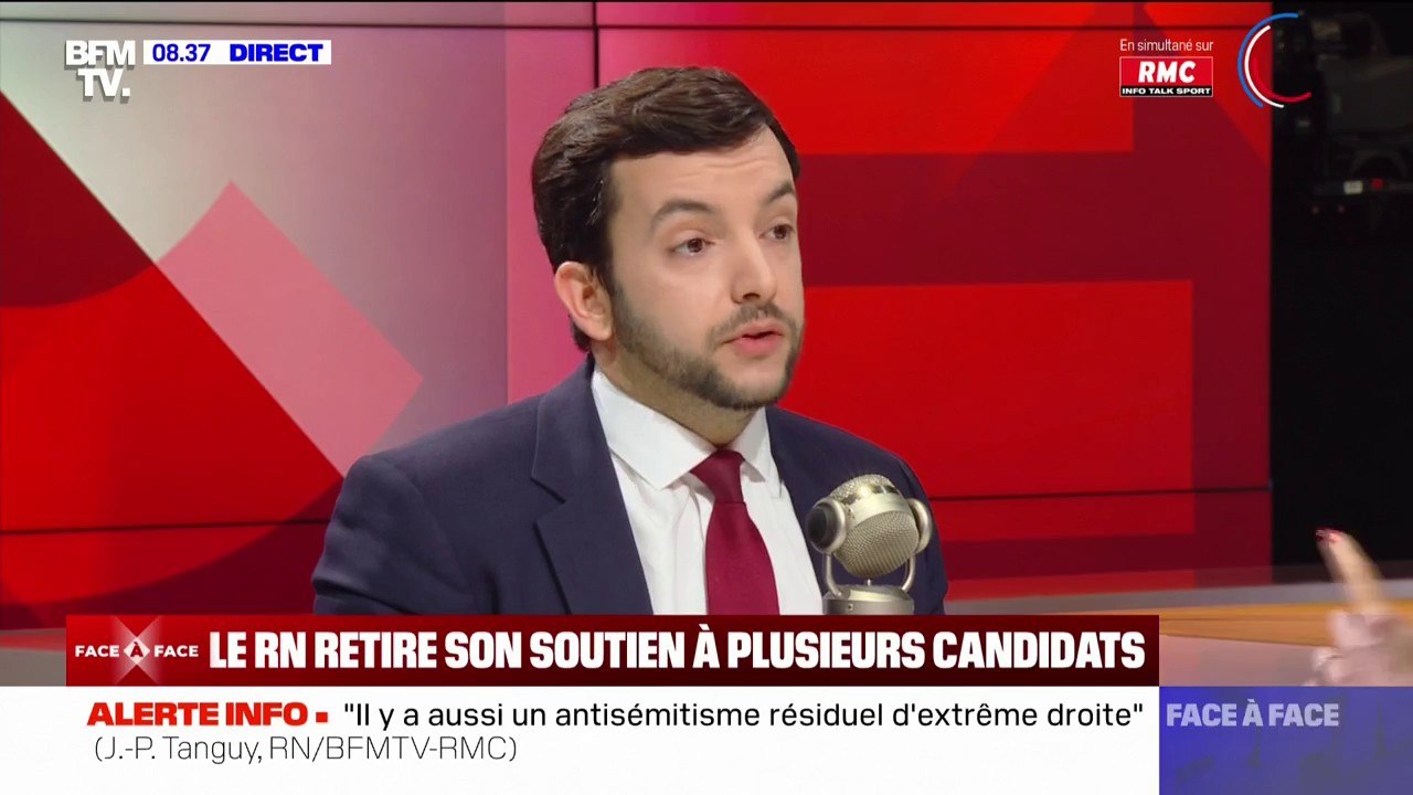 "Il y aussi un antisémitisme résiduel qui peut venir de l'extrême droite": Jean-Philippe Tanguy, député sortant RN, réagit aux propos antisémites publiés en 2018 d'un candidat de son parti aux législatives
