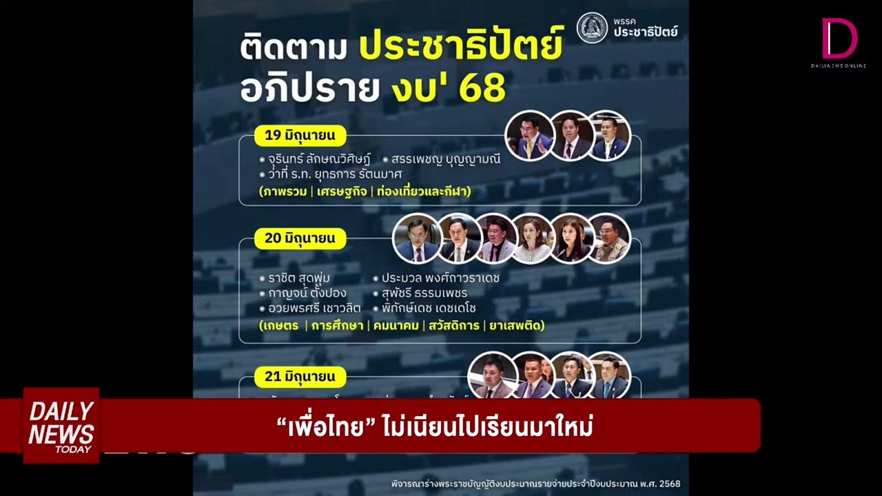 "เพื่อไทย"ยังไม่เนียน ไปเรียนมาใหม่! | DAILYNEWSTODAY 20/06/67