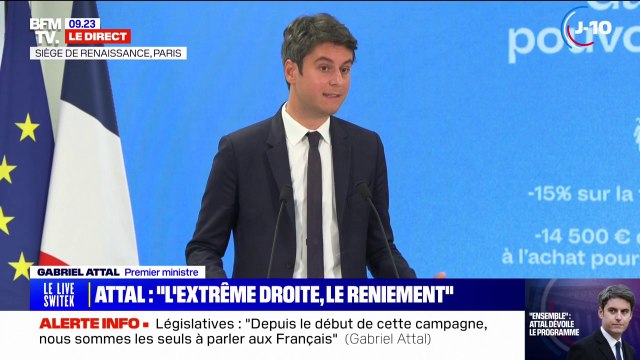 Législatives: Gabriel Attal fustige le programme du RN sur le pouvoir d'achat qui a fondu comme neige au soleil