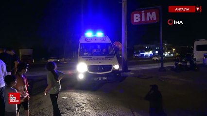Antalya'da bariyerleri aşarak kanala uçan araç ters döndü