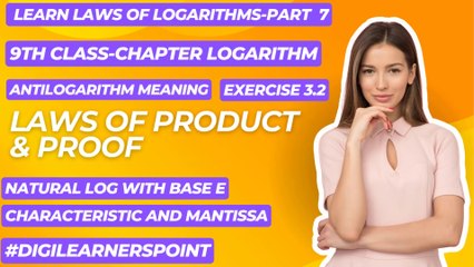 Laws of Logarithms proof-Product Law-class-examples with Solution-lne