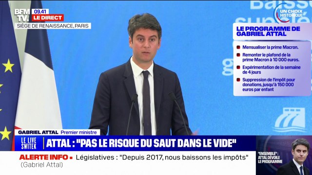 Législatives: Gabriel Attal souhaite construire 14 réacteurs nucléaires