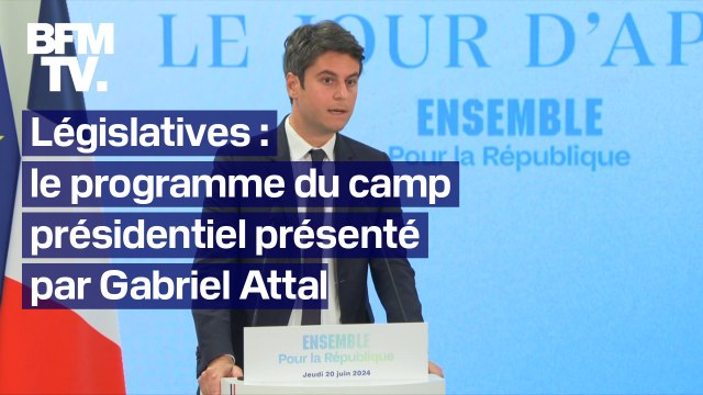 Travail, pouvoir d'achat, international: Gabriel Attal dévoile le programme du camp présidentiel
