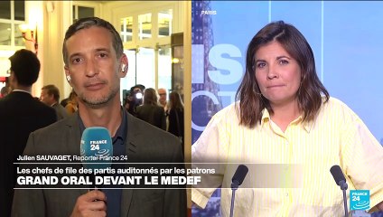 Législatives : devant les patronat, la gauche se défend, le RN veut rassurer