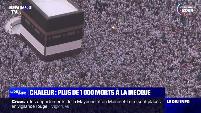À cause de la chaleur, plus de 1.000 pèlerins sont morts pendant le hajj à La Mecque, en Arabie Saoudite