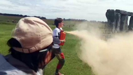 Environmental Protesters Spray Paint Loved British Monument
