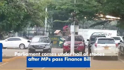 Parliament comes under hail of stones after MPs pass Finance Bill