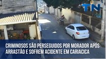Criminosos são perseguidos por morador após arrastão e sofrem acidente em Cariacica