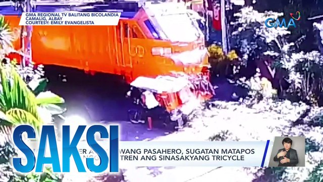 Driver at dalawang pasahero, sugatan matapos mabangga ng tren ang sinasakyang tricycle | Saksi