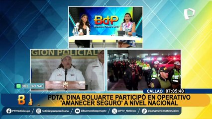 Dina Boluarte participó en operativo “Amanecer Seguro” en el Callao