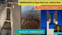 Resalto Hidraulico Natural.Rio de la Plata en Bajante.Punta Lara .Pcia de Bs As. Canaletas Parshall