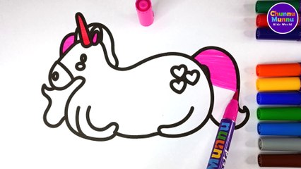 Adorable Unicorn Painting & Coloring Page Marker Pen for Kids & Toddlers | Chunnu Munnu Kids World
