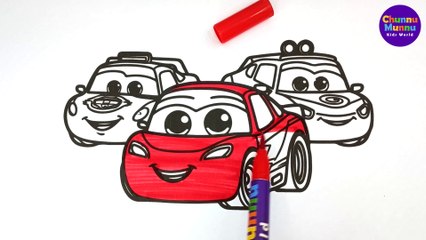 3 Cars Painting & Coloring Page Marker Pen for Kids & Toddlers | Chunnu Munnu Kids World