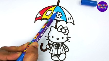 ☔️ Hello Kitty with Umbrella Coloring Fun! Easy and Adorable for Kids 