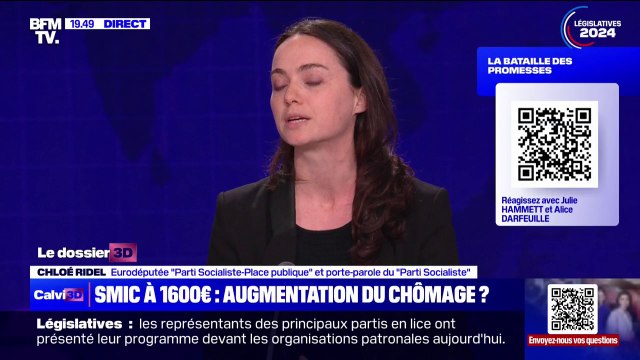 Augmentation du Smic: C'est faire en sorte qu'il soit plus avantageux de travailler que de ne pas travailler , affirme Chloé Ridel (eurodéputée Parti Socialiste - Place Publique et porte-parole du PS)