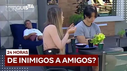 Após muita briga e gritaria, Any e Fernando interagem e dão risada juntos _ A Grande Conquista