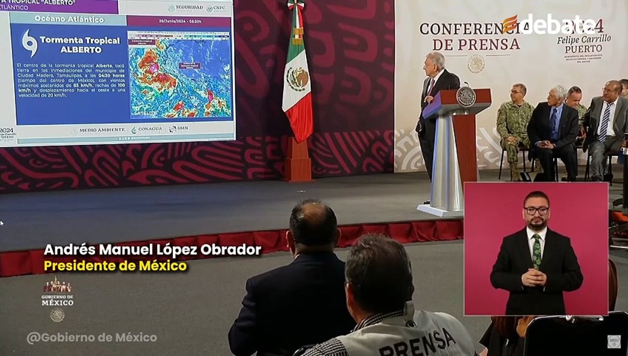 Estamos pendientes, dice AMLO ante tormenta Alberto; básicamente es agua, mucha agua, señala