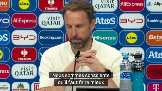 Angleterre - Southgate : Nous sommes conscients qu'il faut faire mieux