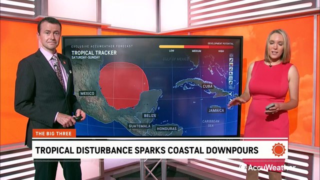 Tropical disturbance sparks coastal downpours near Florida