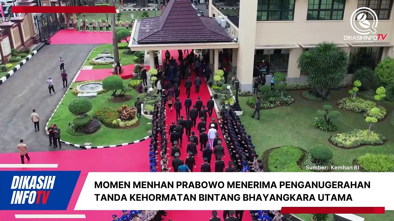 Momen Menhan Prabowo Menerima Penganugerahan Tanda Kehormatan Bintang Bhayangkara Utama