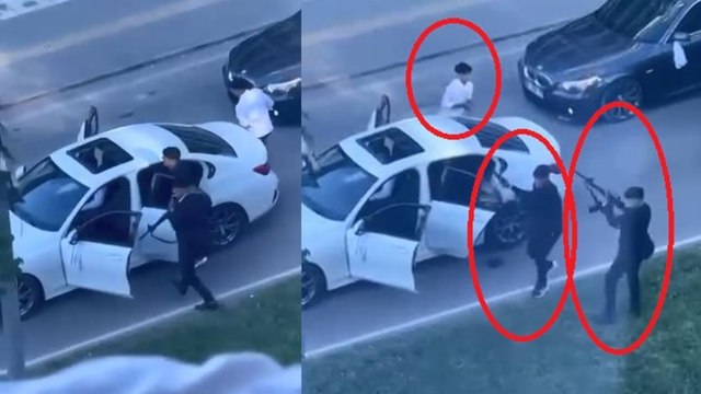 Düğün magandaları uzun namlulu silahla havaya ateş açtı