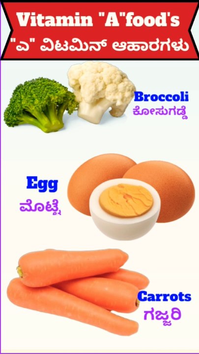 Vitamin A Rich Foods | A Vitamin  | Top Vitamin A Rich Foods for a Healthy Diet | A ವಿಟಮಿನ್ ವಿರುವ ಆಹಾರಗಳು