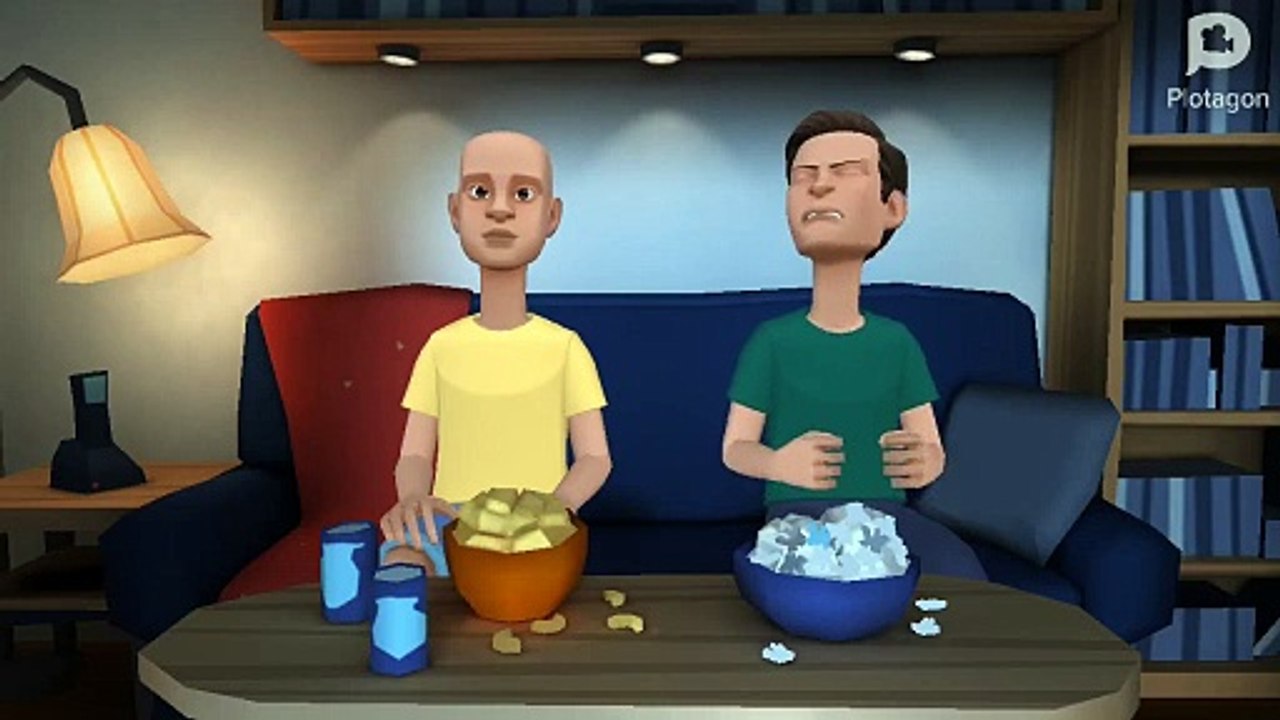 Caillou eats his fingers in class