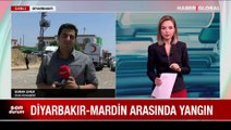 Diyarbakır ve Mardin arasındaki anız yangınına yönelik hasar tespit çalışması yapılıyor
