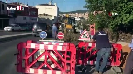 Boru patladı yükselen sular bina boyunu aştı