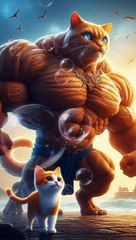 Mother cat searching food for his kitten