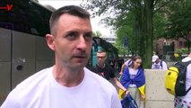 Ukrainian War Veterans Arrive to Support Their National Soccer Team in Germany