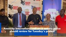 Amnesty International call for 5 conditions police should follow on Tuesday's protest
