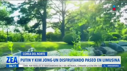 Vladímir Putin y Kim Jong-un pasearon juntos en un auto de fabricación rusa