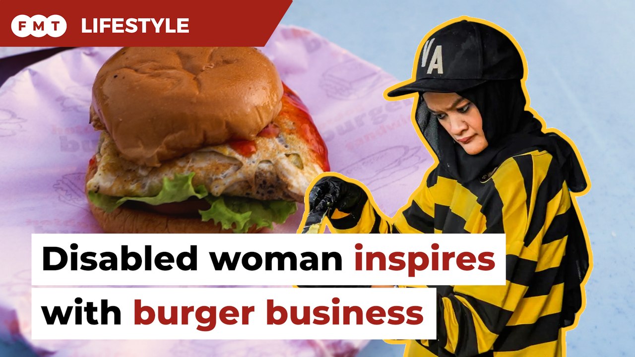 Disabled woman runs stall selling delicious burgers