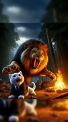 grate cat father vs king lion,/ग्रेट बिल्ली पिता बनाम राजा शेर,.#viral#short#ai