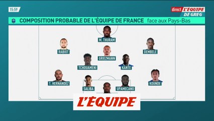 Sans Mbappé, avec Rabiot à gauche et Tchouaméni - Euro 2024 - Bleus