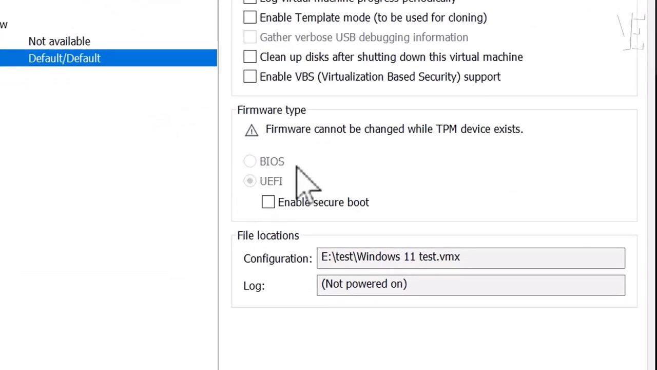How To Fix Firmware type cannot be changed while TPM device exists with BIOS / UEFI Options is Greyed Out in VMware Workstation