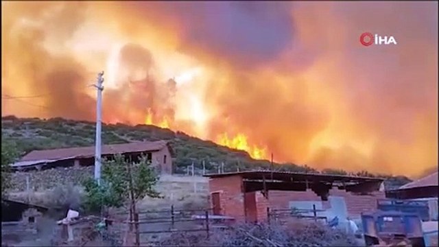 Manisa'da orman yangını! 2 mahalle boşaltıldı